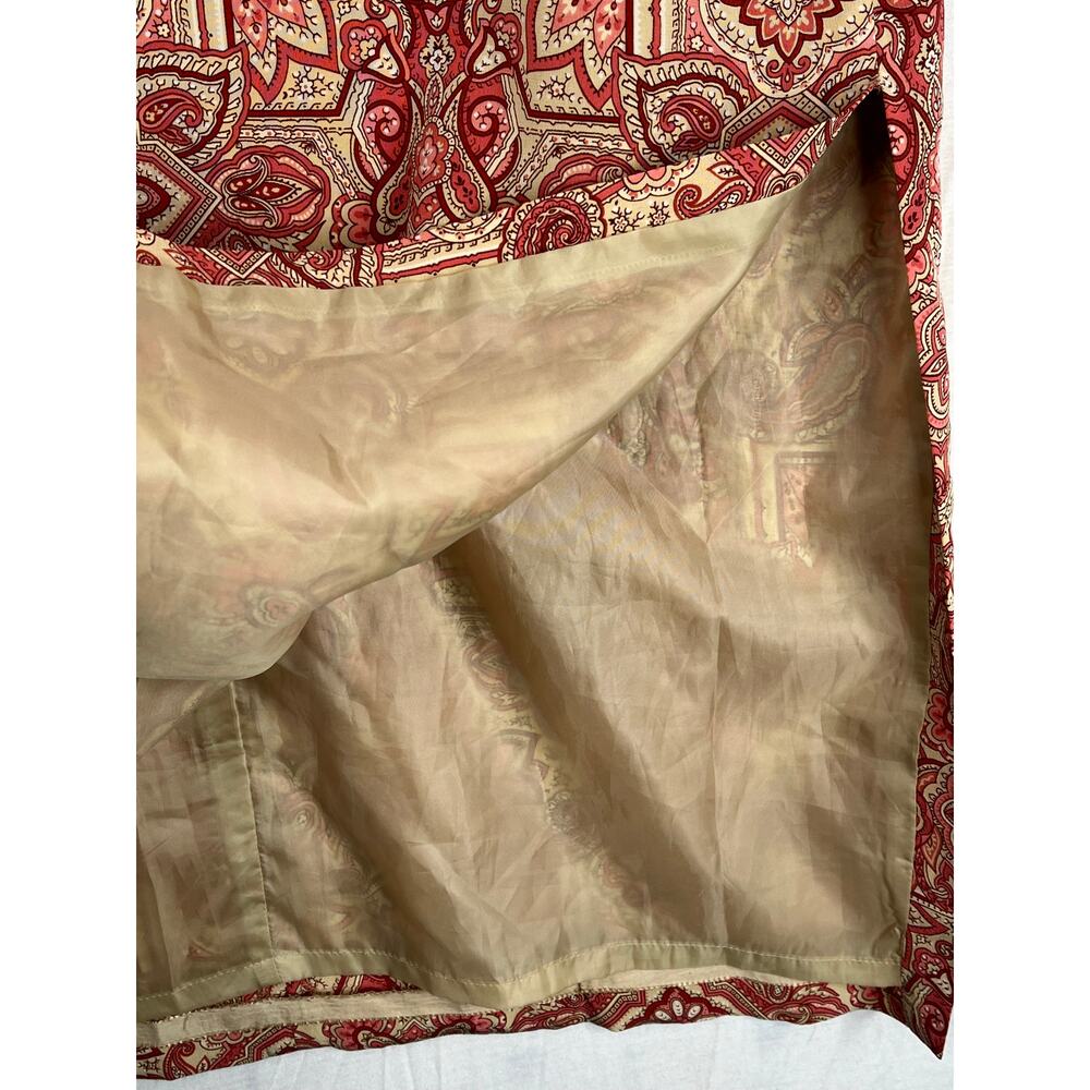 Talbots silk paisley floral silk maxi length skirt with side slit, size 12 EUC - Picture 7 of 8